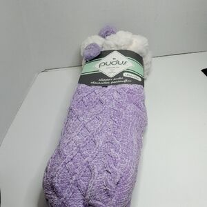 Pudus Women's Purple Slipper Socks